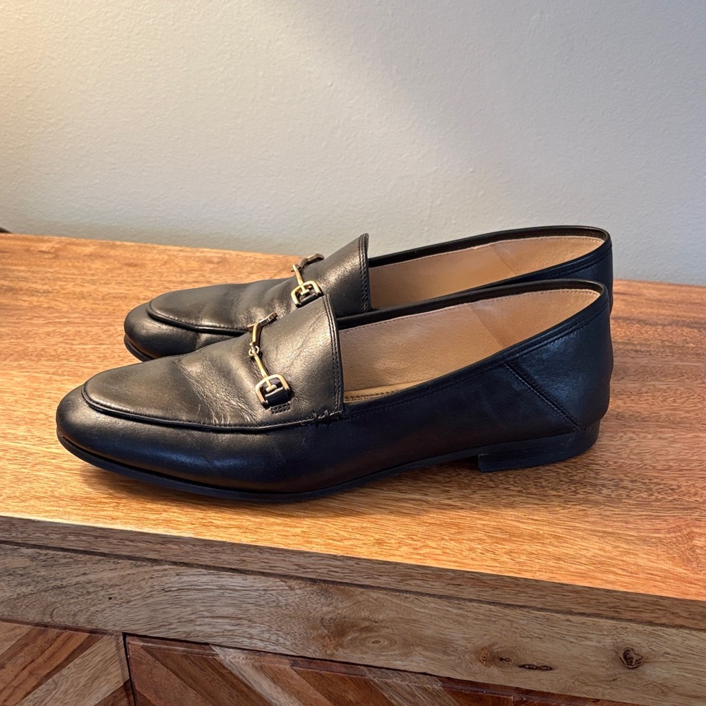 Sam Edelman Black Loafers with Gold Accent